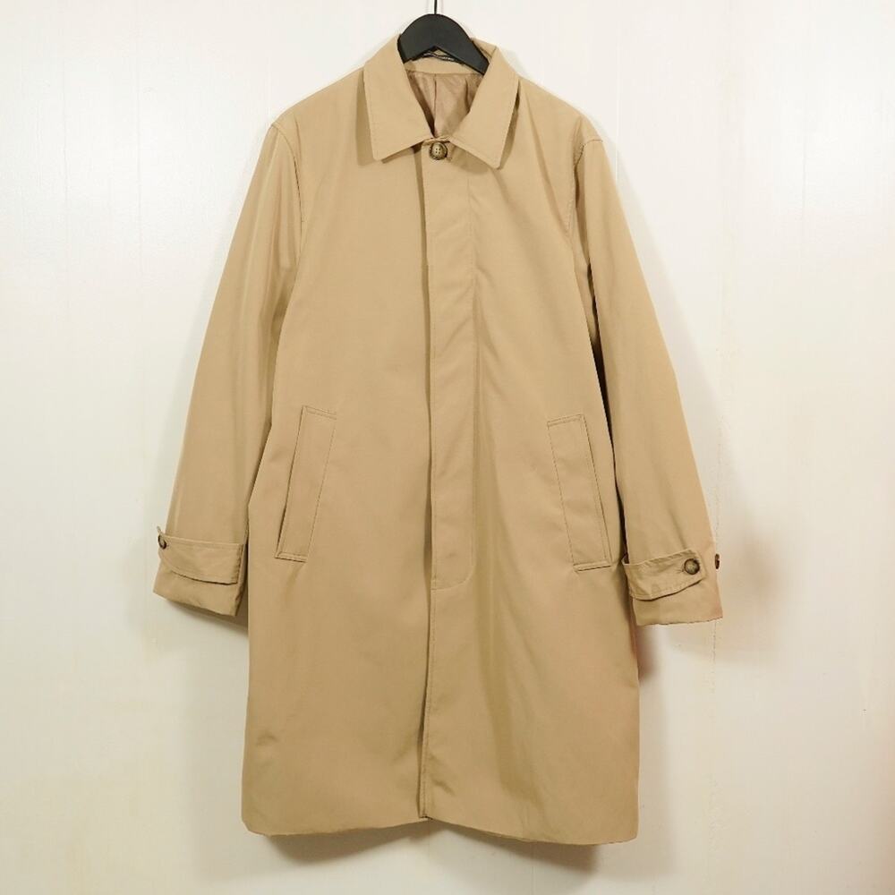 H&M Men’s Trench Car Coat 42R Tan Long Overcoat Collared Winter Jacket